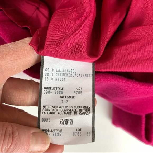 Manelli Melton Cloth Felt Pink Pea Coat size 12 - Picture 7 of 14